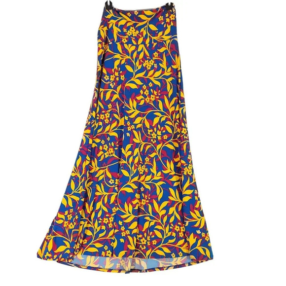LulaRoe Skirt Womens Size M Blue Floral High Waist Maxi Stretchy Pull On NWT - Picture 1 of 5